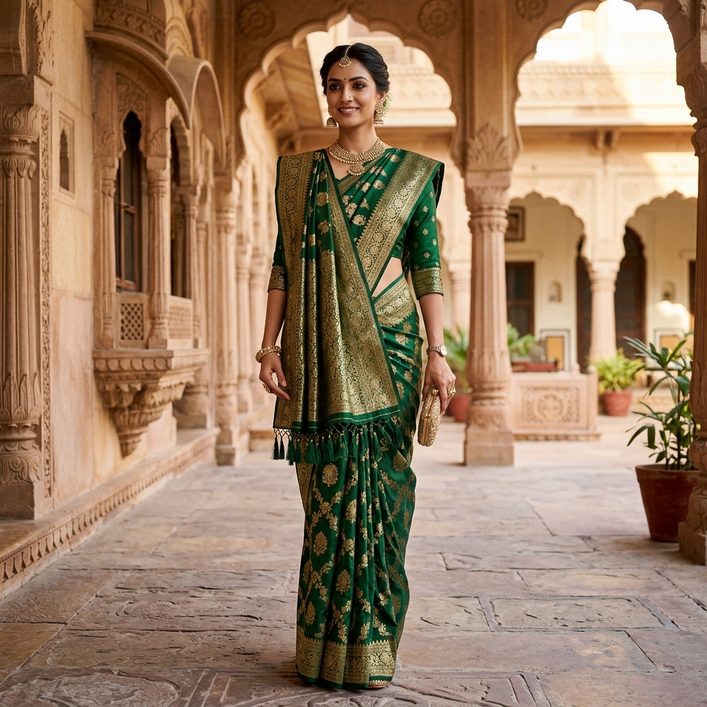The Front Pallu / Gujarati Style