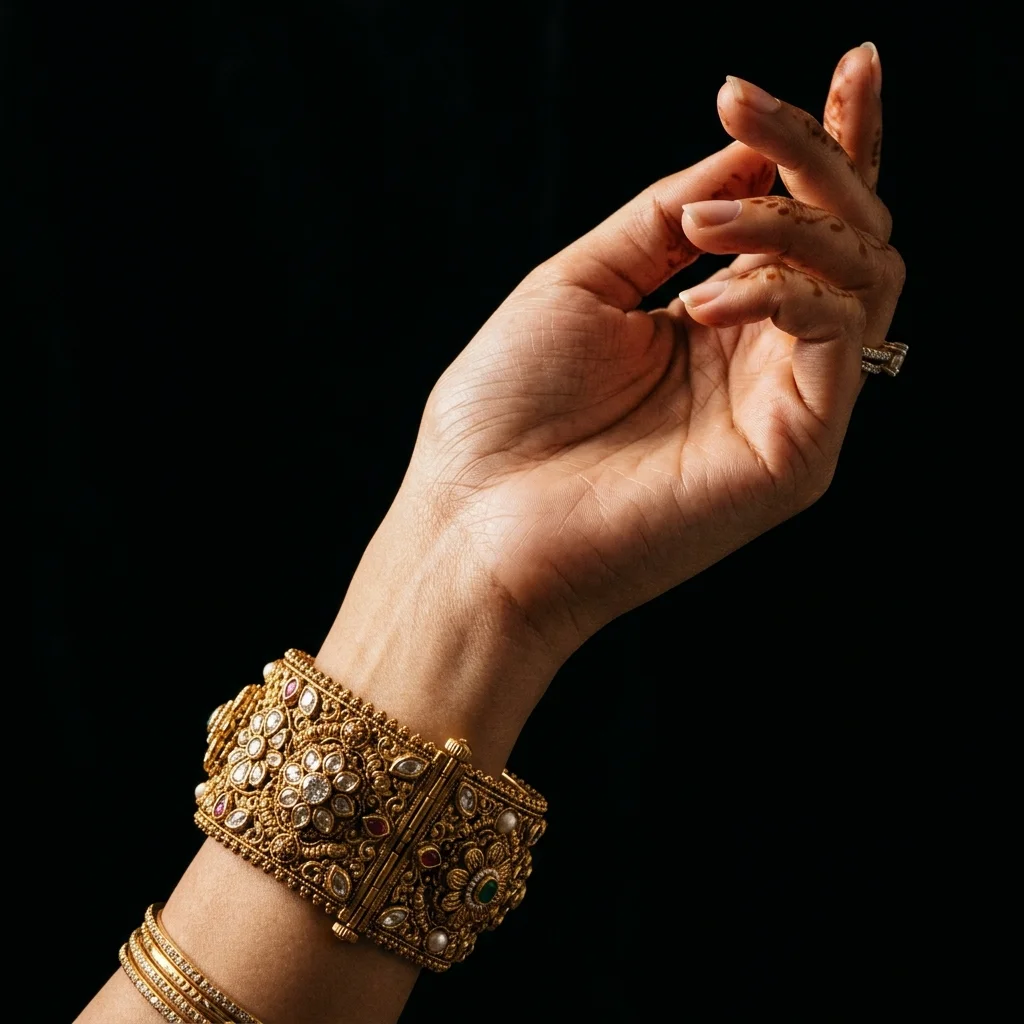 Bridal application of perfume directly onto bare wrist pulse points before draping