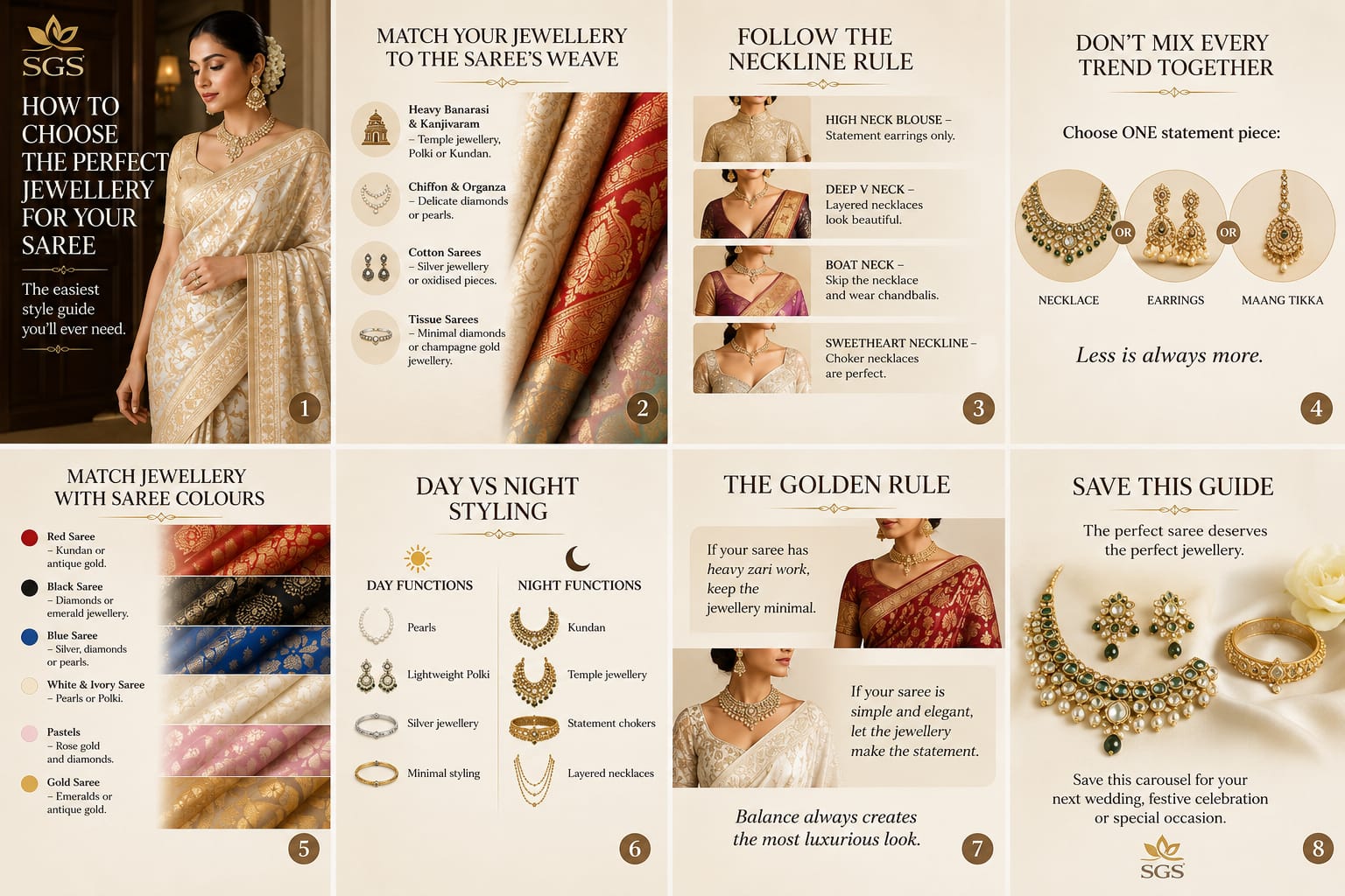 Jewellery pairing guide for sarees