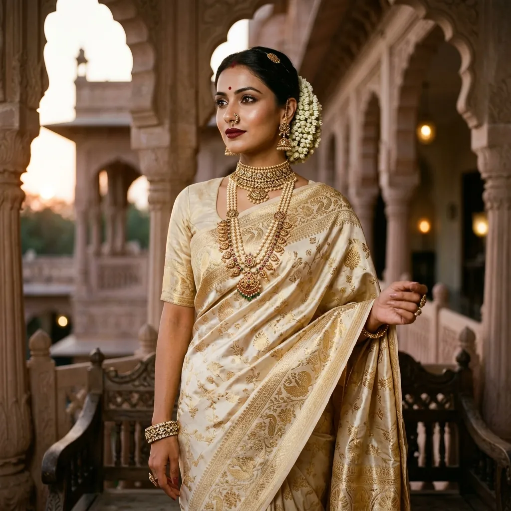 Rekha inspired Banarasi Saree cover image