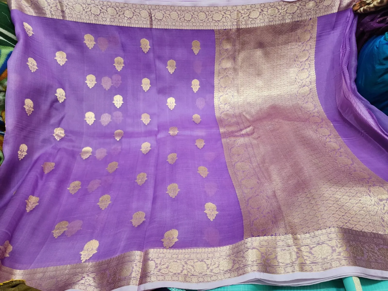 Pure Handwoven Kora Organza Saree - Look 13 - Detail View 3 Pure Handwoven Kora Organza Saree - Look 13 - Detail View 3 | Shri Geeta Sarees