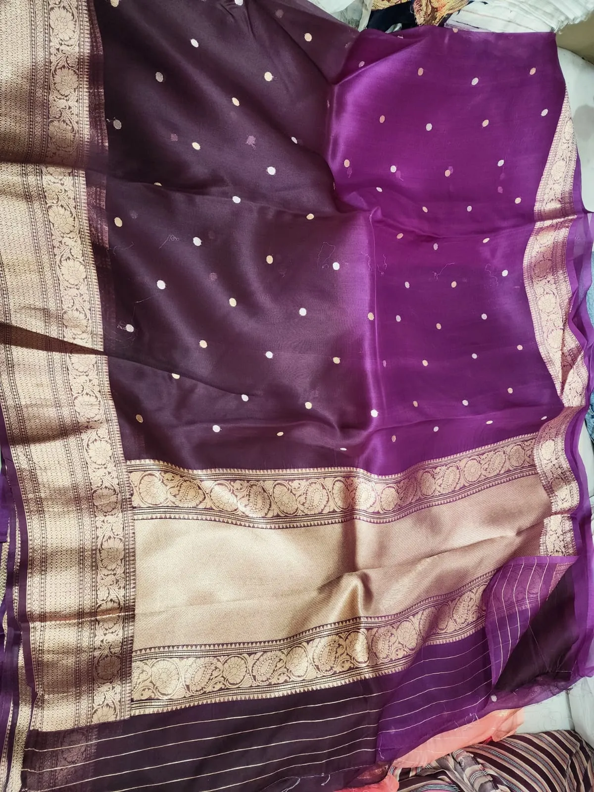 Pure Handwoven Kora Organza Saree - Look 2 - Detail View 2 Pure Handwoven Kora Organza Saree - Look 2 - Detail View 2 | Shri Geeta Sarees