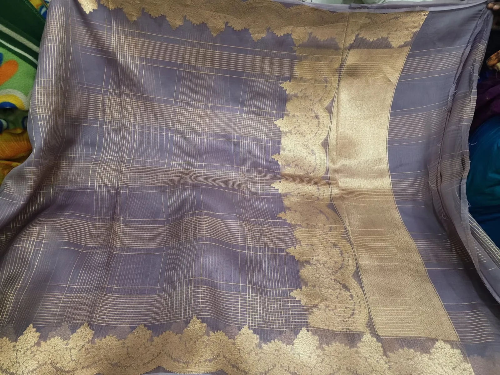 Pure Handwoven Kora Organza Saree - Look 21 - Detail View 3 | Shri Geeta Sarees