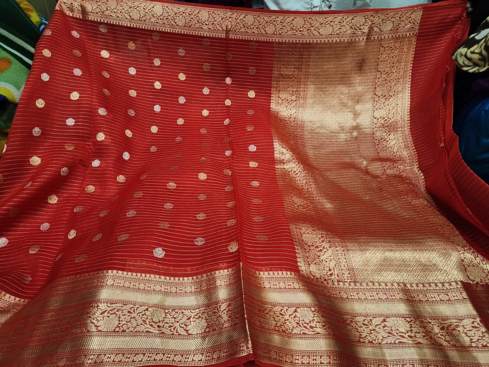 Pure Handwoven Kora Organza Saree - Look 23 - Detail View 3 Pure Handwoven Kora Organza Saree - Look 23 - Detail View 3 | Shri Geeta Sarees