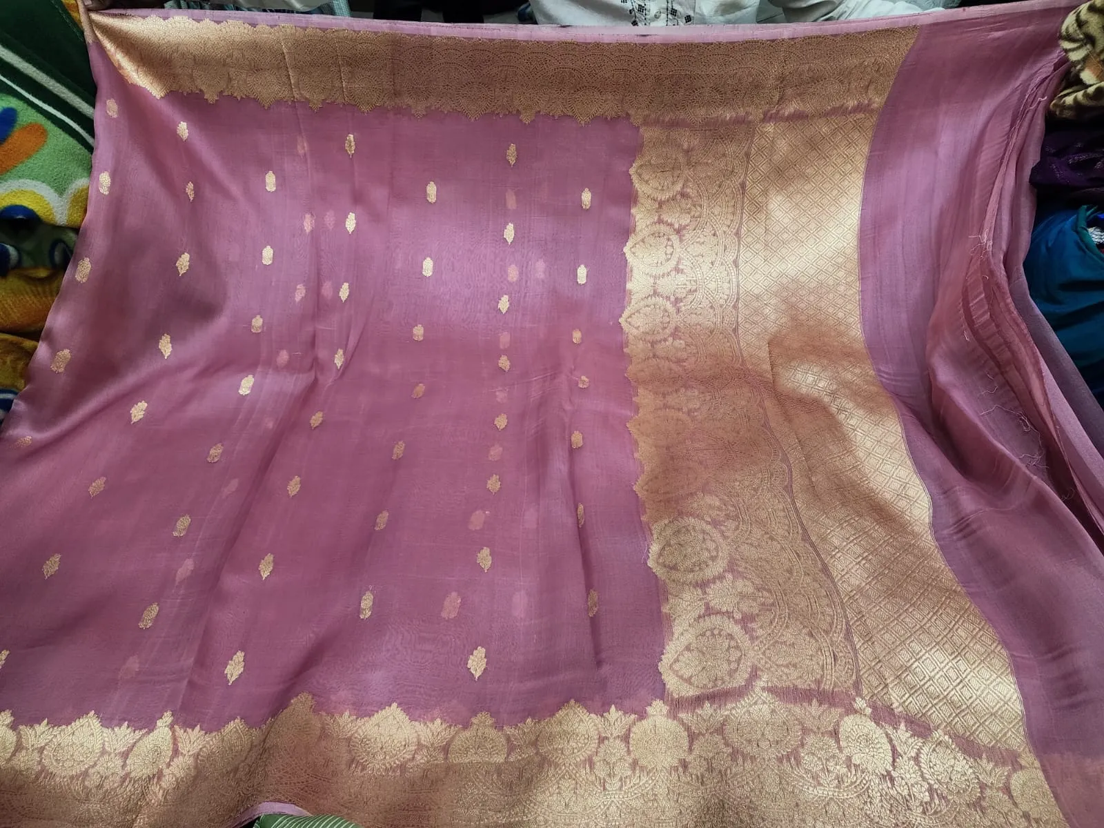 Pure Handwoven Kora Organza Saree - Look 26 - Detail View 2 Pure Handwoven Kora Organza Saree - Look 26 - Detail View 2 | Shri Geeta Sarees