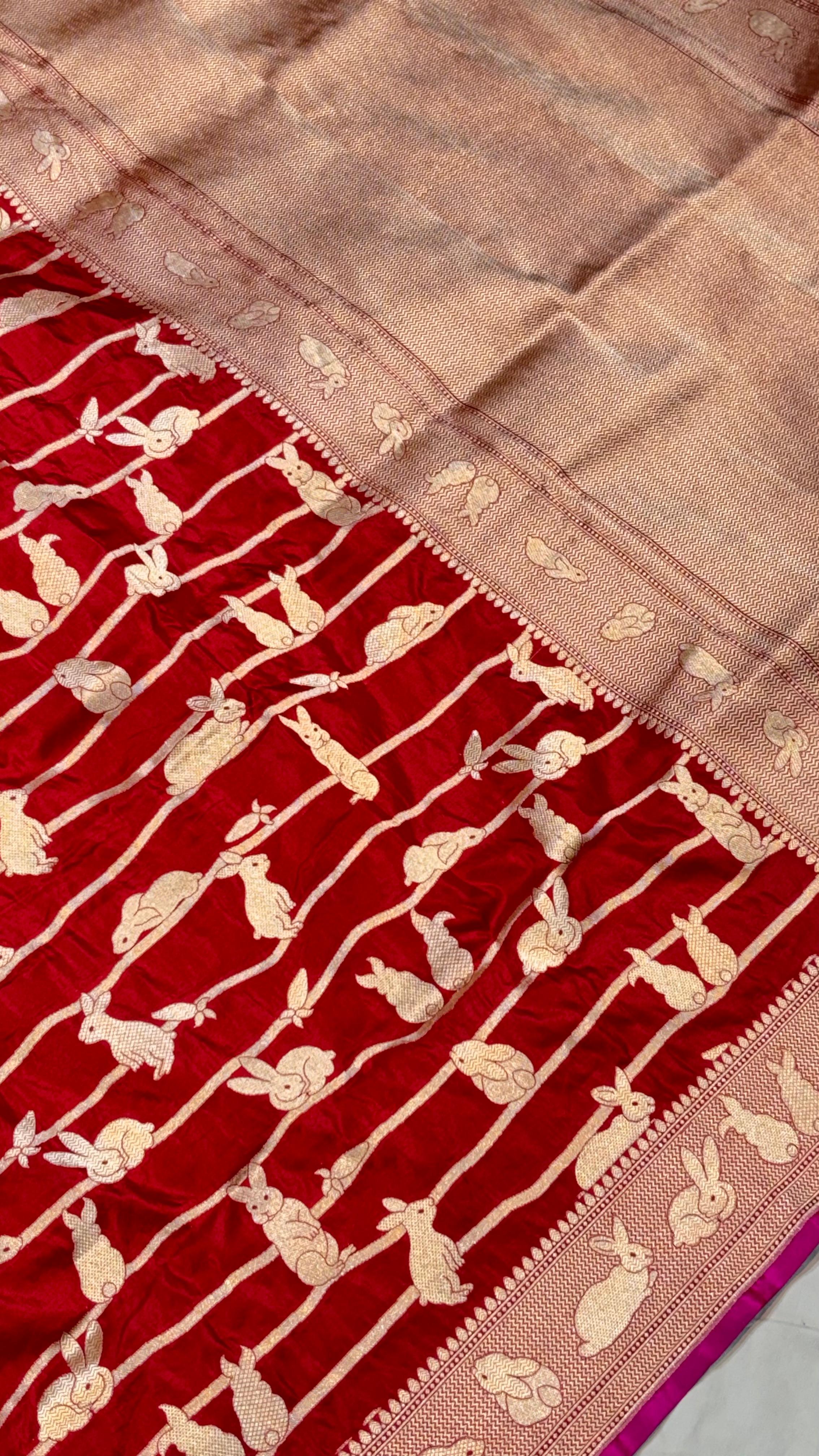 Pure Handwoven Silk Katan Saree - Look 1 - Detail View 2 Pure Handwoven Silk Katan Saree - Look 1 - Detail View 2 | Shri Geeta Sarees