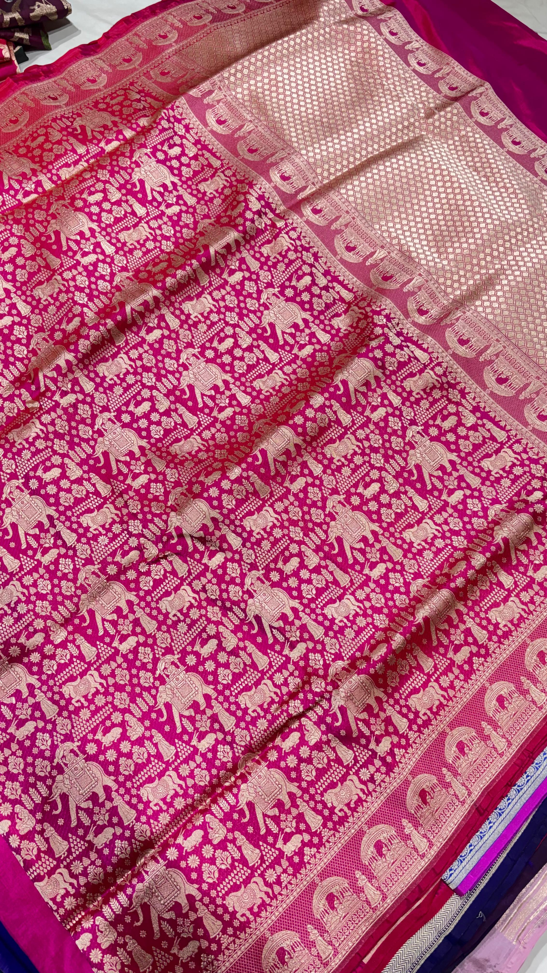 Pure Handwoven Silk Katan Saree - Look 3 - Detail View 2 | Shri Geeta Sarees