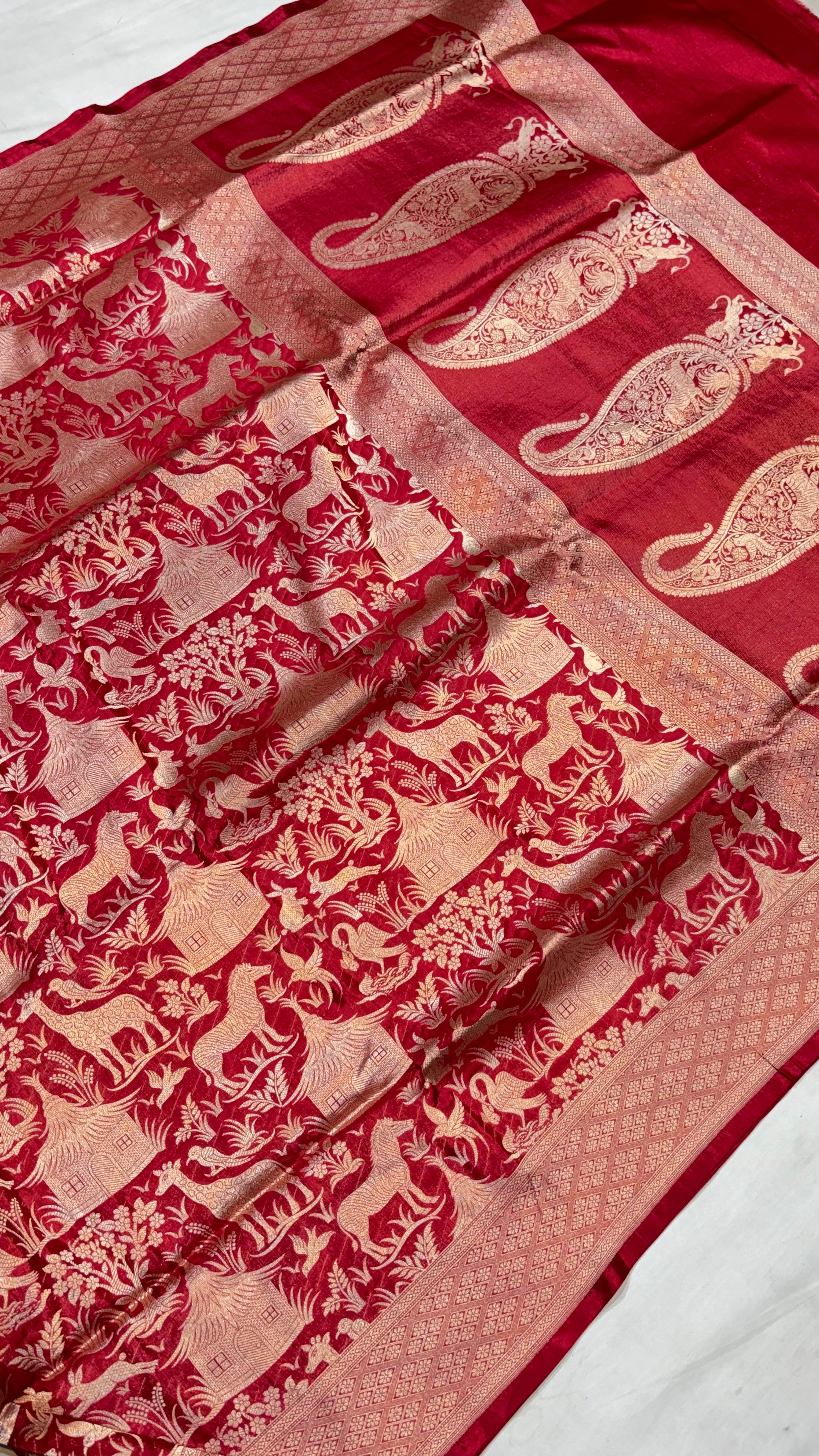Pure Handwoven Silk Katan Saree - Look 16 - Detail View 2 | Shri Geeta Sarees