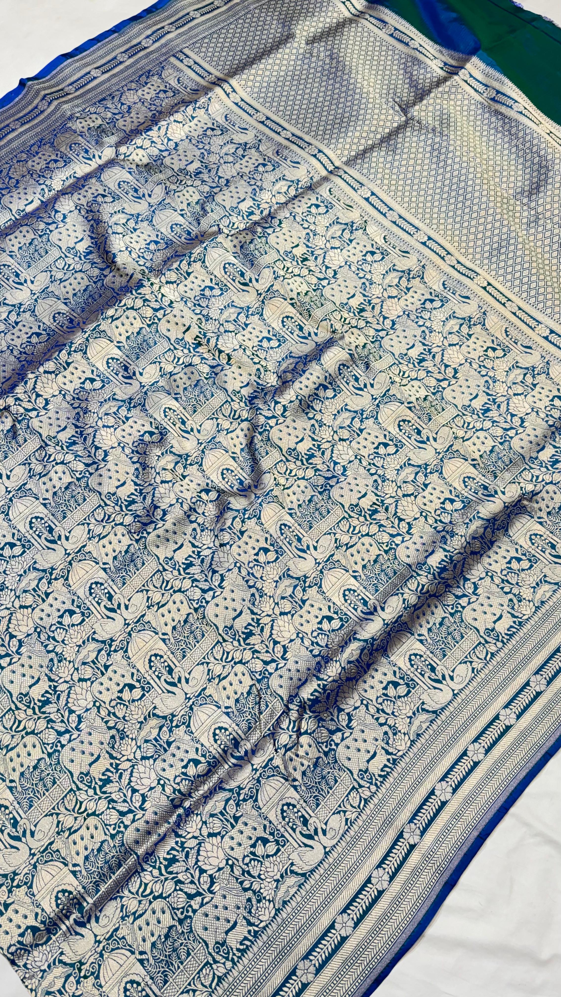 Pure Handwoven Silk Katan Saree - Look 19 - Detail View 2 | Shri Geeta Sarees