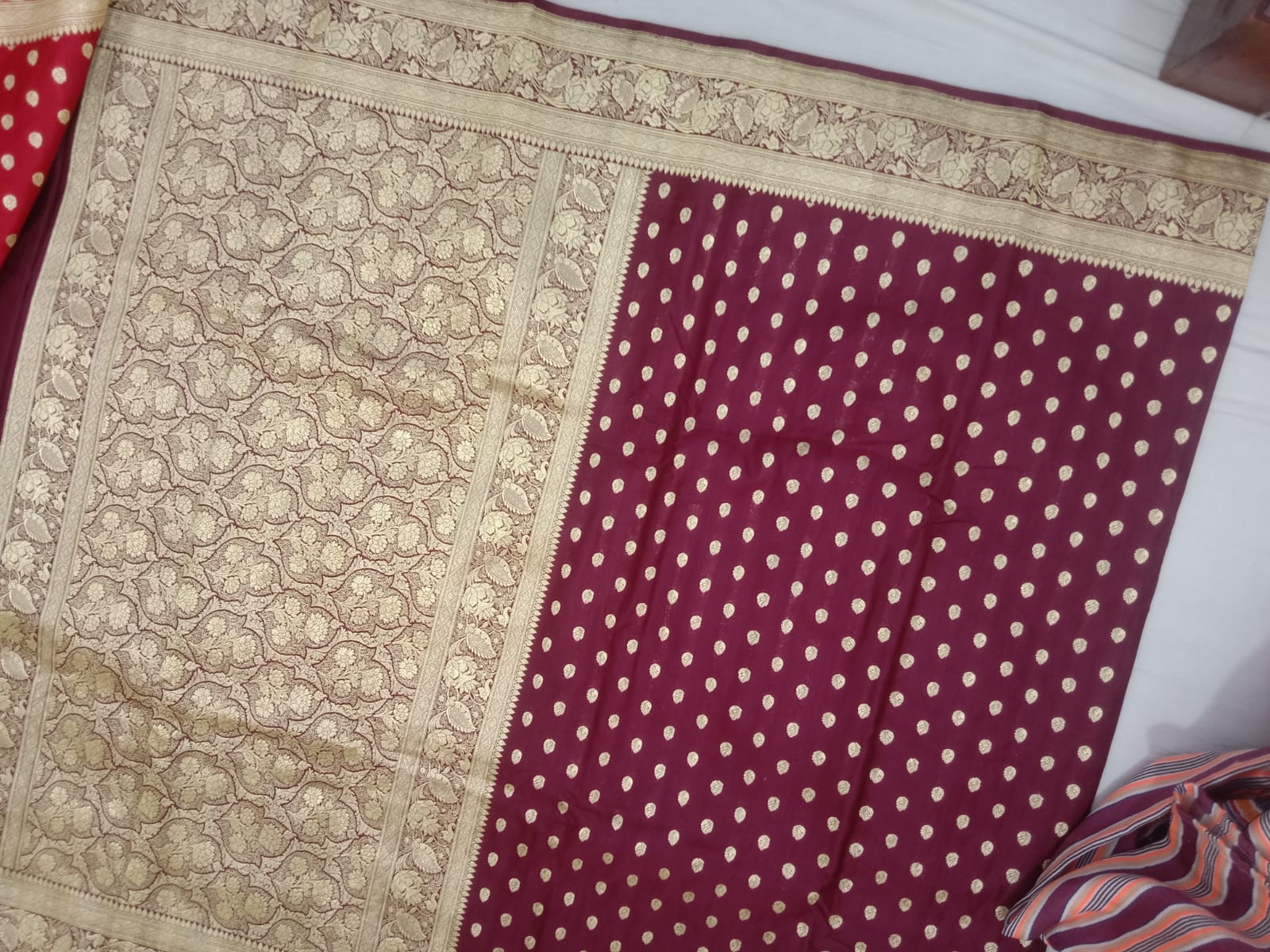 Pure Handwoven Silk Katan Saree - Look 40 - Detail View 2 | Shri Geeta Sarees