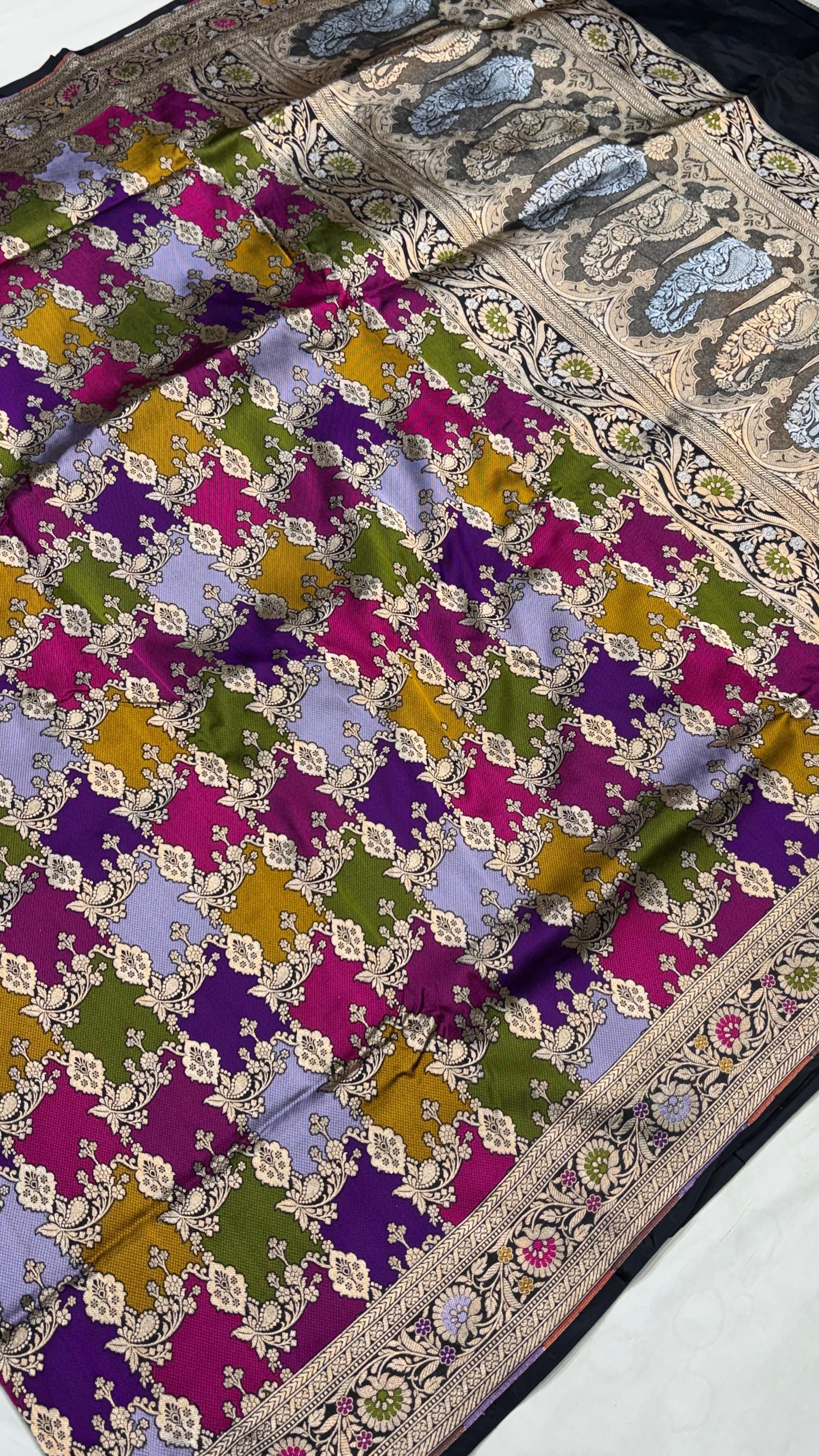 Pure Rangkat Katan Silk Saree - Look 2 - Detail View 2 | Shri Geeta Sarees