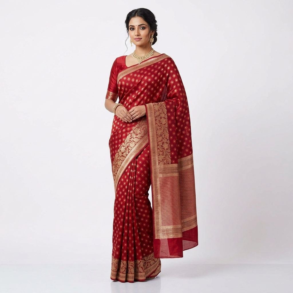 Pure Handwoven Silk Katan Saree - Look 59 - pure silk katan Banarasi Silk Saree | Shri Geeta Sarees