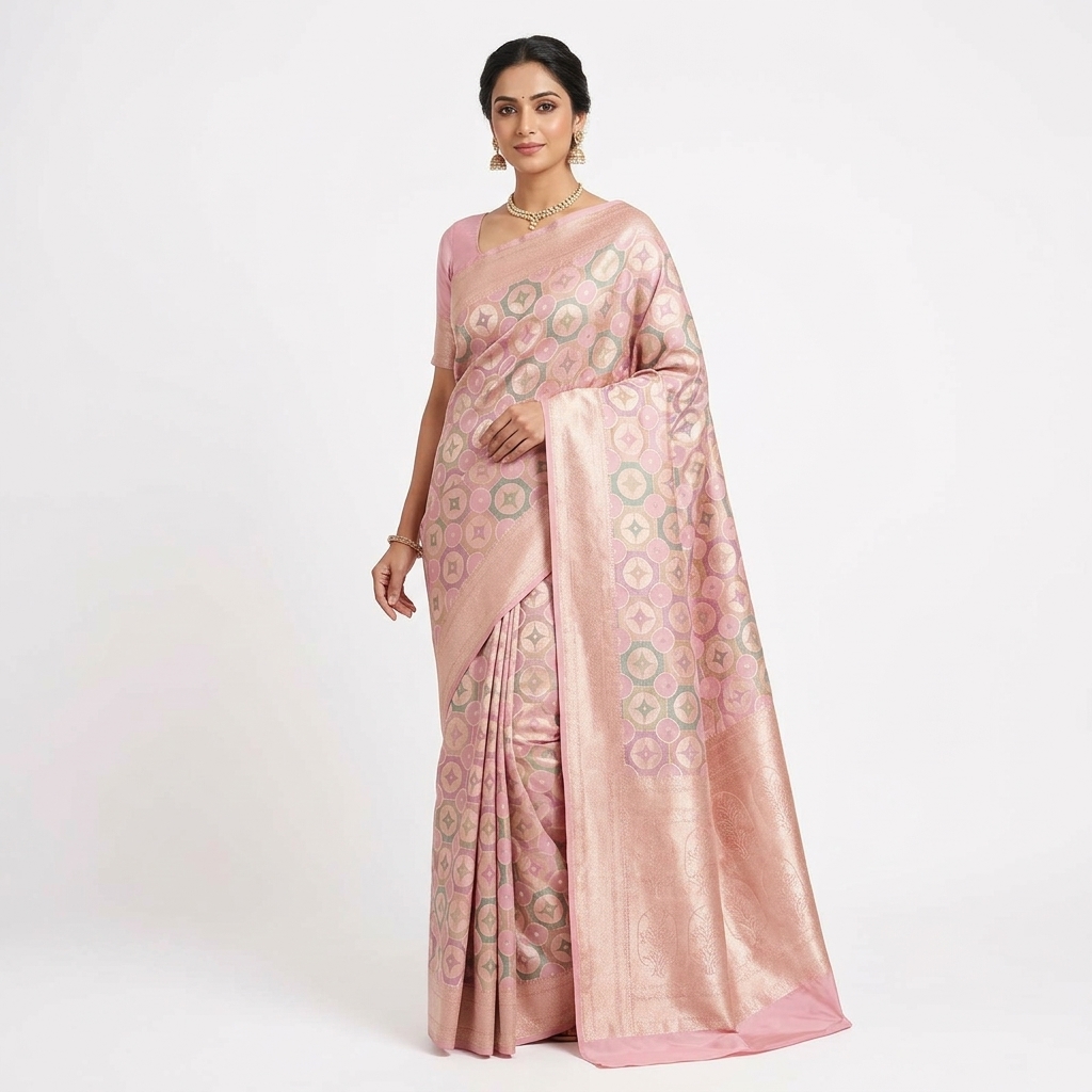 Pure Handwoven Silk Katan Saree - Look 63 - pure silk katan Banarasi Silk Saree | Shri Geeta Sarees