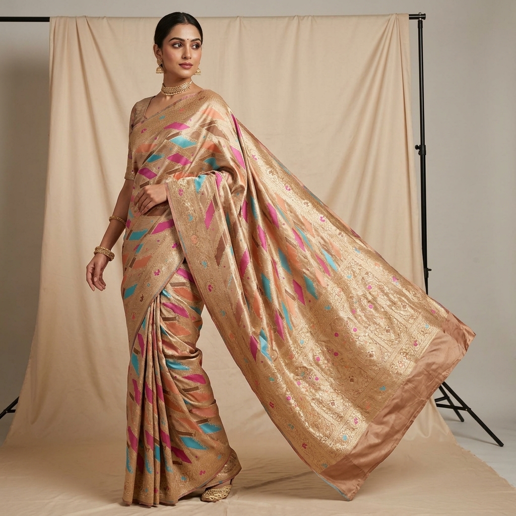Pure Rangkat Katan Silk Saree - Look 7 - pure silk katan Banarasi Silk Saree | Shri Geeta Sarees