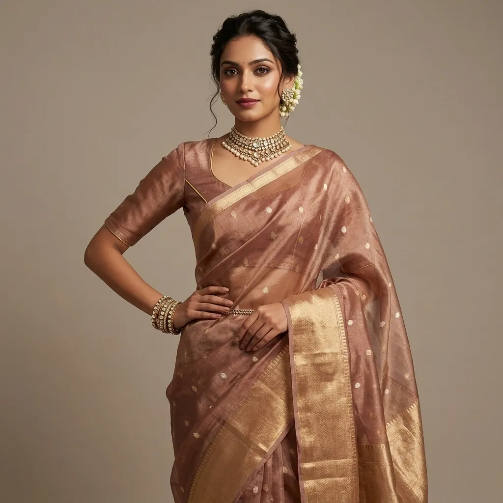 Pure Tissue Saree - Look 6 - pure tissue saree Banarasi Silk Saree | Shri Geeta Sarees