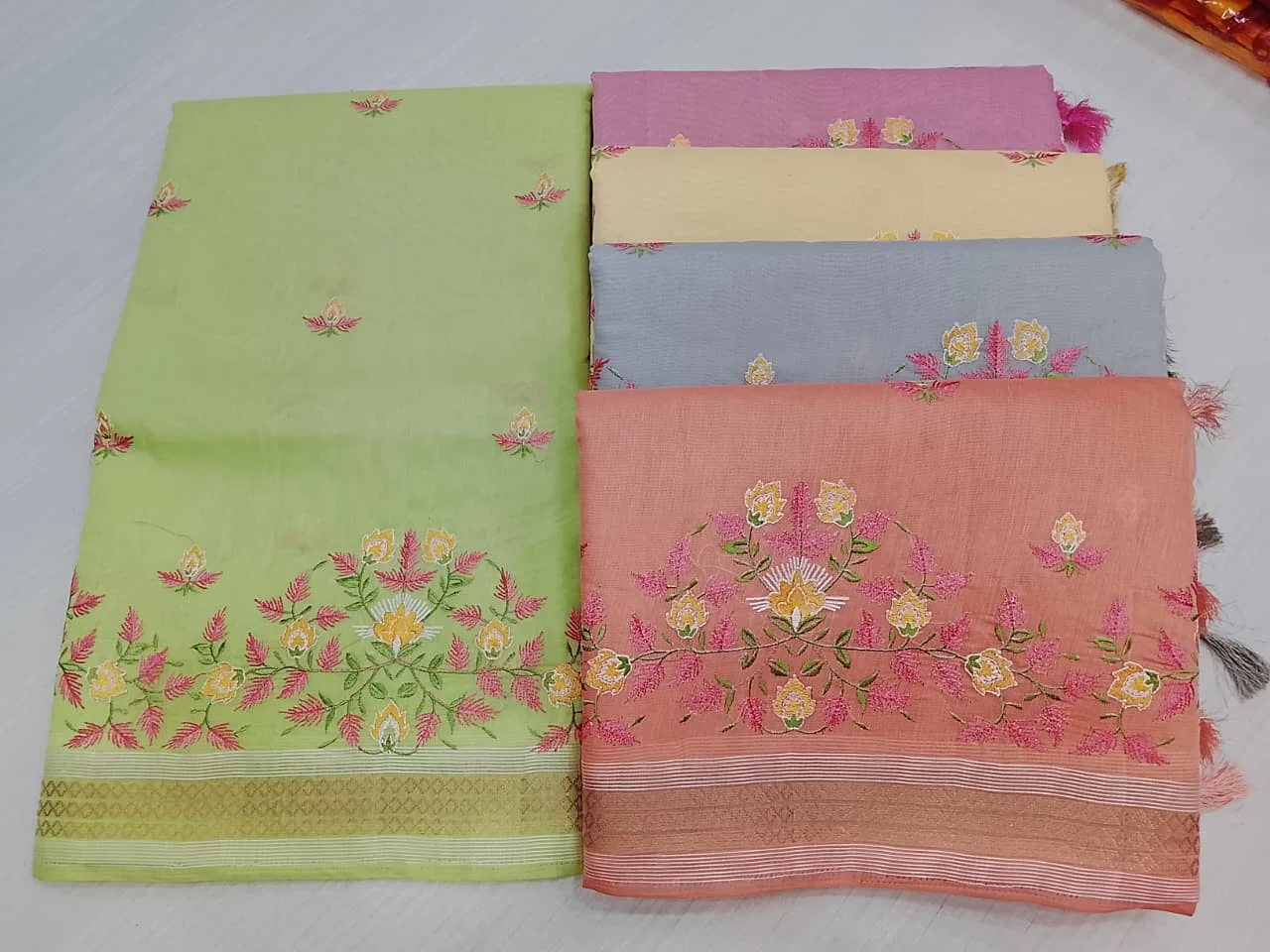 Sandstone Grid - banarsi cotton Banarasi Silk Saree | Shri Geeta Sarees