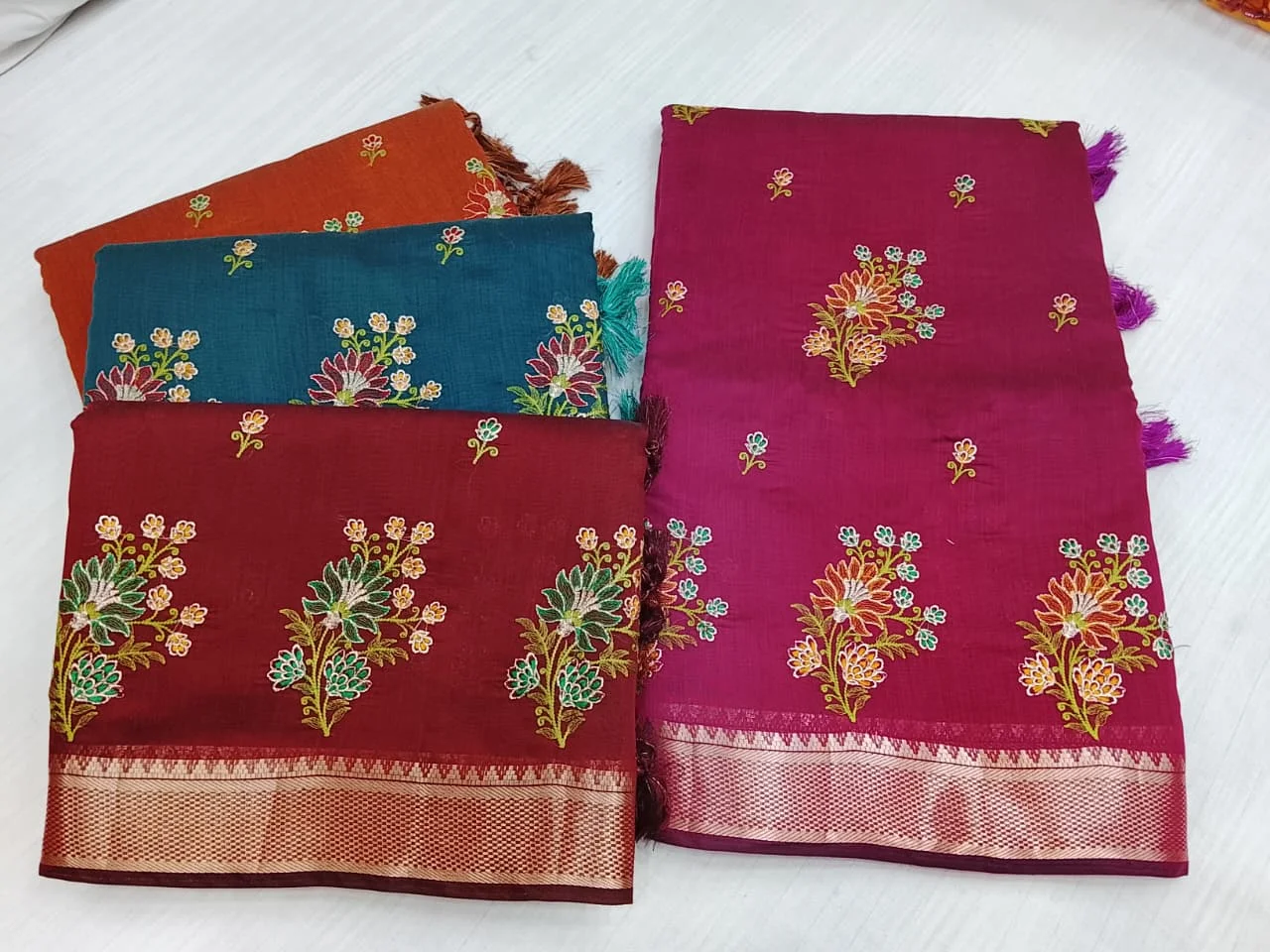 Ivory Petals - banarsi cotton Banarasi Silk Saree | Shri Geeta Sarees