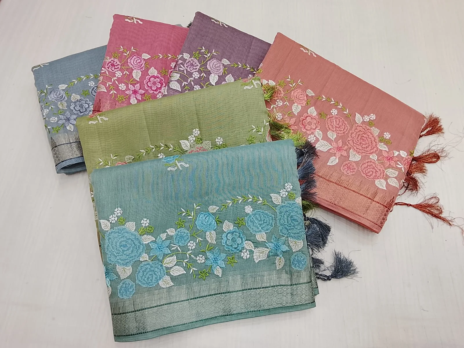 Emerald Flora - banarsi cotton Banarasi Silk Saree | Shri Geeta Sarees