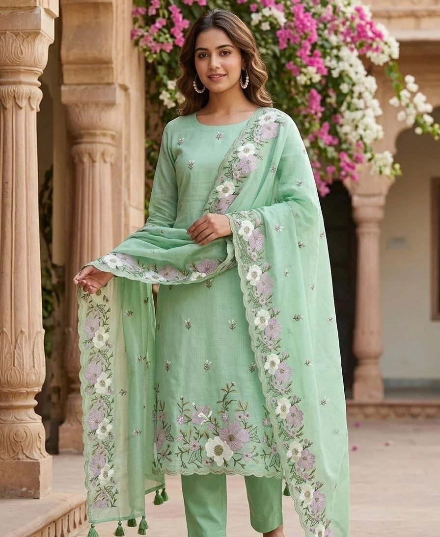 Floral fiesta - suits Banarasi Silk Saree | Shri Geeta Sarees
