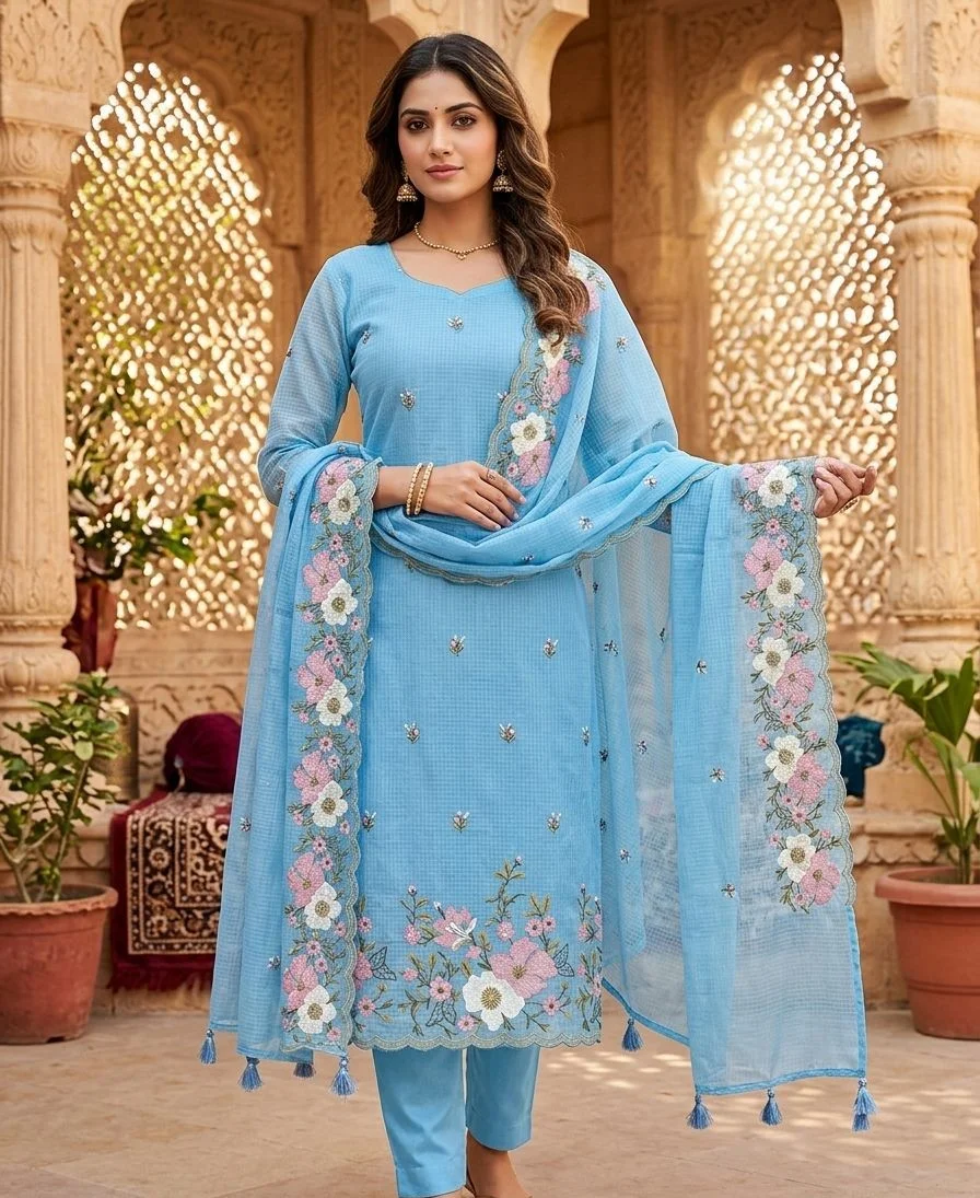 Floral fiesta - suits Banarasi Silk Saree | Shri Geeta Sarees