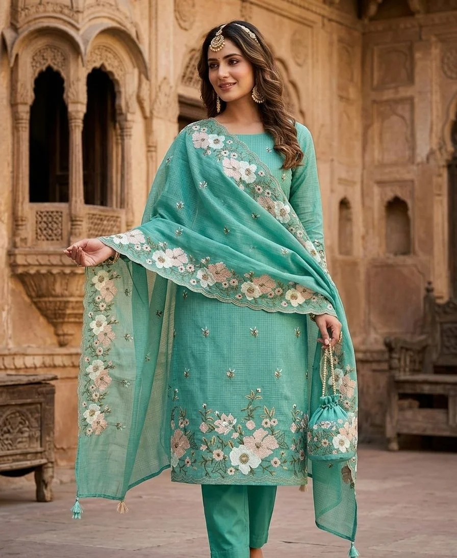 Floral fiesta - suits Banarasi Silk Saree | Shri Geeta Sarees