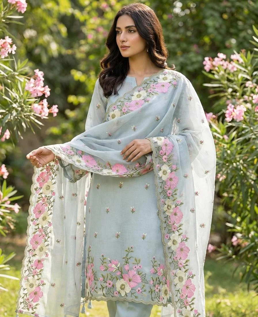 Floral fiesta - suits Banarasi Silk Saree | Shri Geeta Sarees