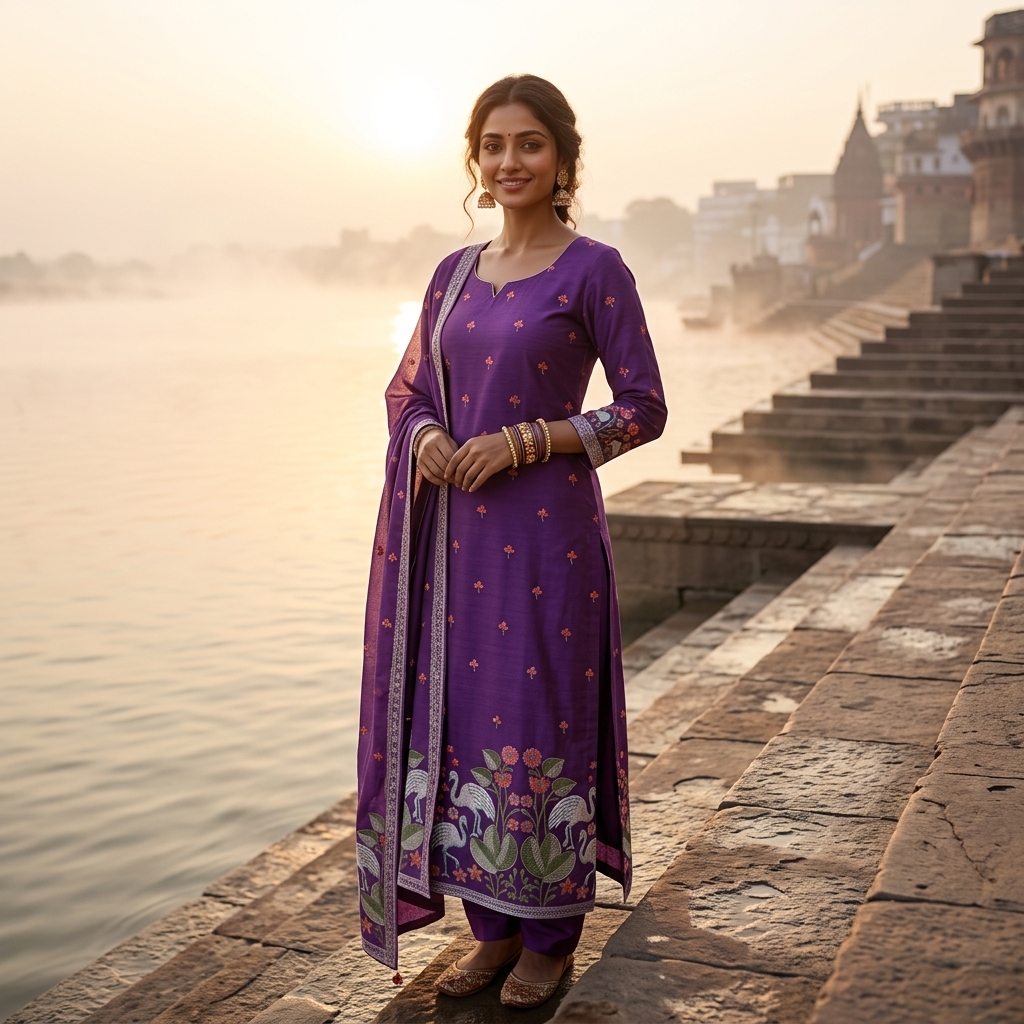 figurine beauty - suits Banarasi Silk Saree | Shri Geeta Sarees