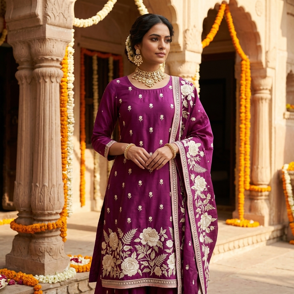 Floral garden - suits Banarasi Silk Saree | Shri Geeta Sarees