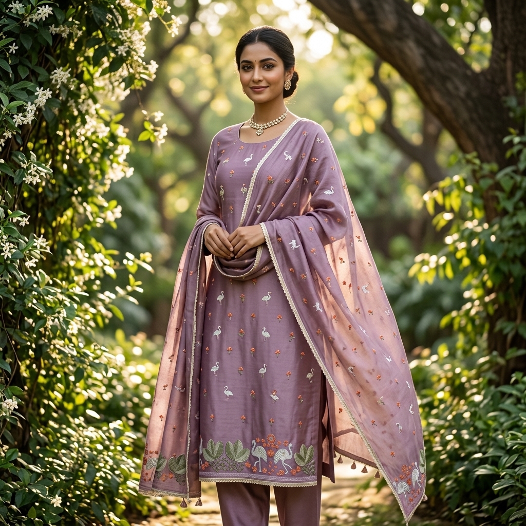 figurine beauty - suits Banarasi Silk Saree | Shri Geeta Sarees