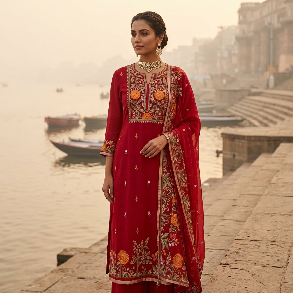 Floral fiesta - suits Banarasi Silk Saree | Shri Geeta Sarees