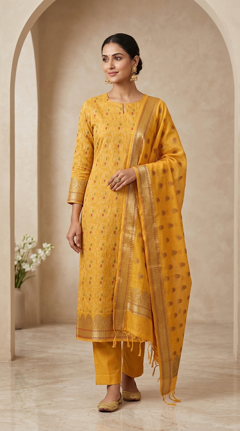 Heritage Suit Ensemble 35 - Detail View 1 | Shri Geeta Sarees