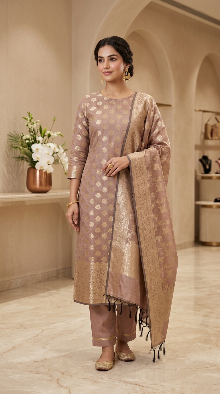 Heritage Suit Ensemble 36 - Detail View 1 | Shri Geeta Sarees