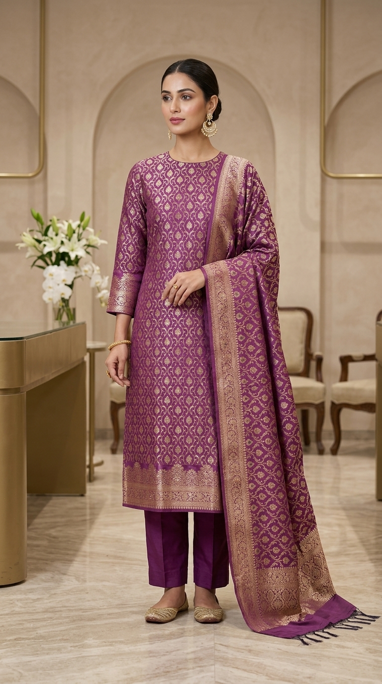 Heritage Suit Ensemble 50 - Detail View 1 | Shri Geeta Sarees