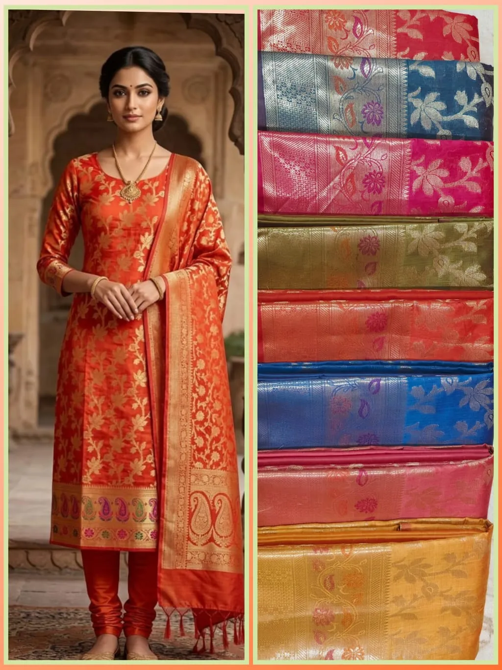Exclusive Unstitched Suit - suits Banarasi Silk Saree | Shri Geeta Sarees