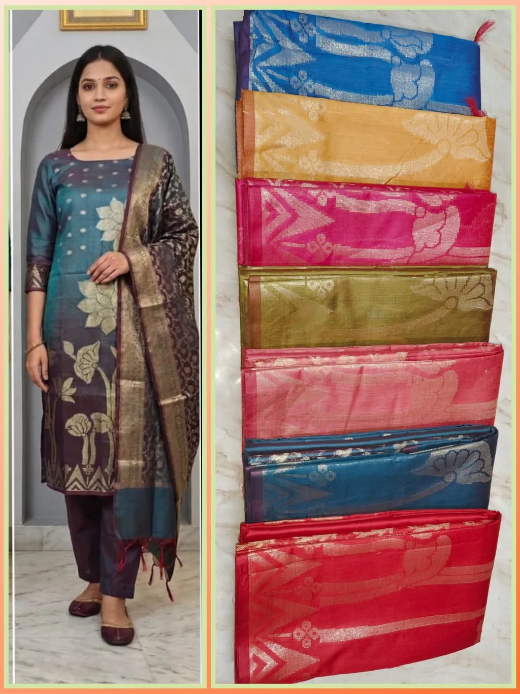 Exclusive Unstitched Suit - suits Banarasi Silk Saree | Shri Geeta Sarees
