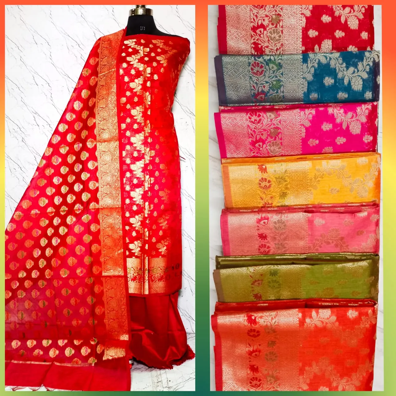 Exclusive Unstitched Suit - suits Banarasi Silk Saree | Shri Geeta Sarees
