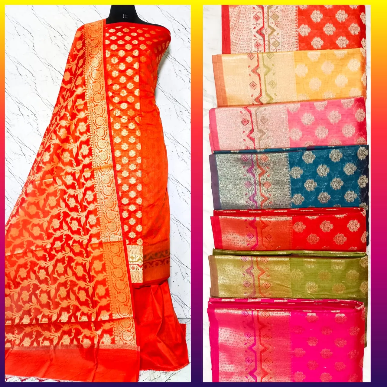 Exclusive Unstitched Suit - suits Banarasi Silk Saree | Shri Geeta Sarees