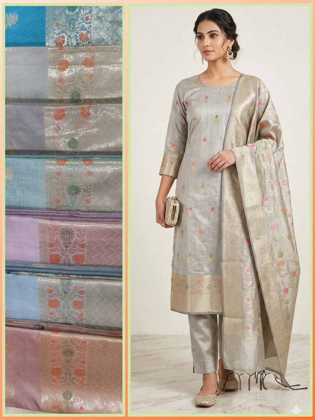Exclusive Unstitched Suit - suits Banarasi Silk Saree | Shri Geeta Sarees